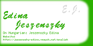 edina jeszenszky business card